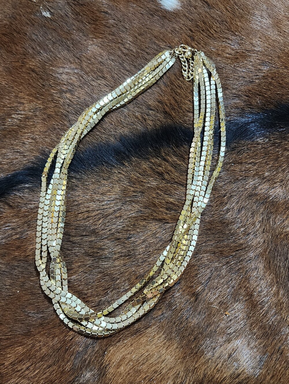 Gold Multi-Strand Tile Necklace - Women Jewelry